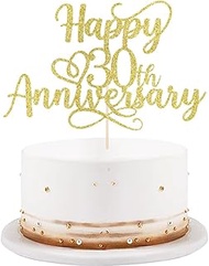 golden Glitter Happy 30th Anniversary Cake Toppers - Wedding Anniversary Party Decorations,30th anni