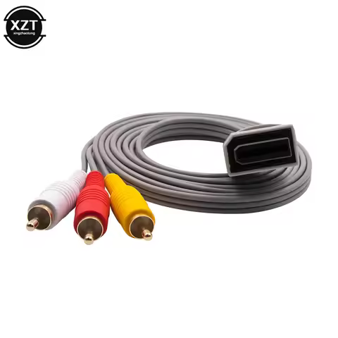 1.8 m 3 RCA Cable for Nintendo Wii Controller Console Audio Video AV Cables Composite 480p Gold-plat