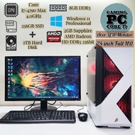 🇲🇾 Gaming PC Core i7 Graphic AMD Radeon 256bit DDR5 / 256GB SSD+2TB HDD / 24" Acer LED Monitor / Wif