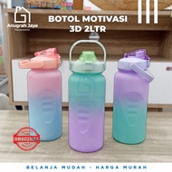 2 Liter 3D Motivational Drinking Water Bottle