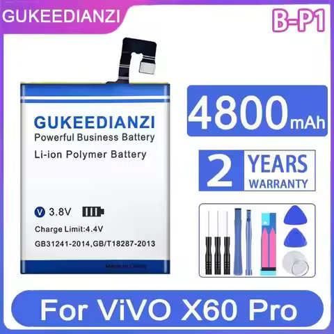 GUKEEDIANZI Replacement Battery B-P1 BP1 4800mAh For ViVO X60 Pro X60Pro Mobile Phone Batteries