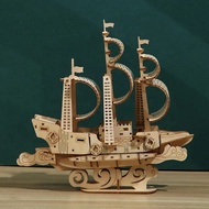 [Local Stock] 3D Puzzle Toys 3D Model Wooden Puzzle Home Decoration - Ocean sailboat LG808