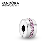 Pandora Silver clip with pink cubic zirconia เครื่องประดับ คลิปชาร์ม ชาร์มสีเงิน สีเงิน ชาร์มเงิน เง