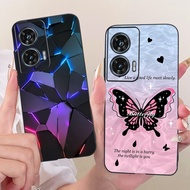 Case Motorola Moto G96 Cover Cute Cat Fashion Butterfly Luxury Painted Black Silicone Casing Moto G9