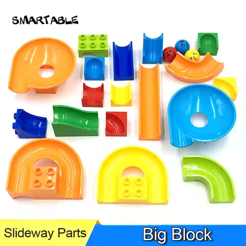 Smartable Ball Slideway Crazy Maze Race Run Track Building Block Parts Compatible Marble Run Toys Fo