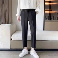 uần âu nam hàn quốc chống nhăn ống suông quần tây nam ống rộng cạp chun co giãn công sở ống rộng GOZ