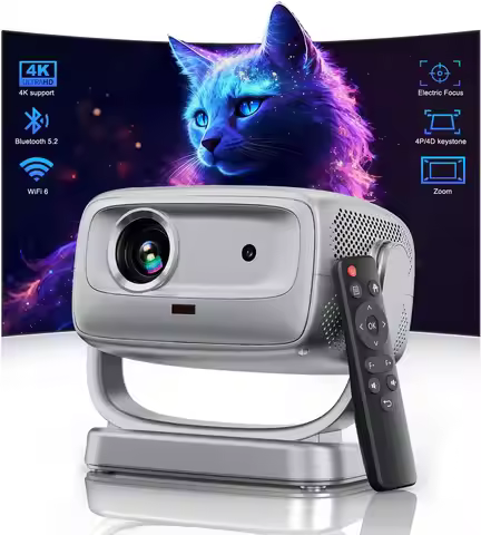 4K Smart Projector with Auto Focus, 5G WiFi, Bluetooth 5.2, Built-in Apps for iPhone/Android