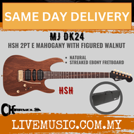 Charvel MJ DK24 HSH 2PT Mahogany w/ Figured Walnut Electric Guitar, Streaky Ebony FB, Natural