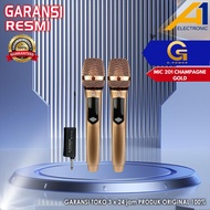 MIC WIRELESS G-POWER 201 CHAMPAGNE GOLD MIC GENGGAM RECHARGE