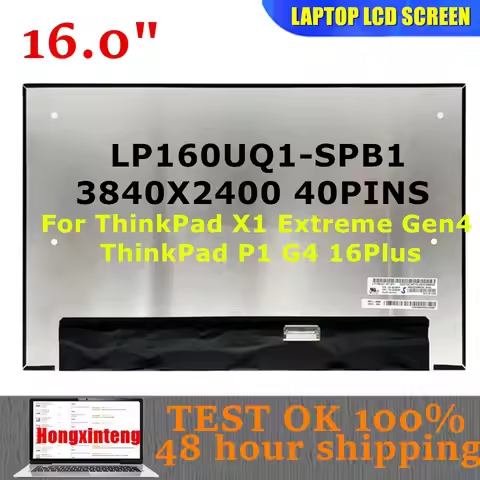 16.0" LAPTOP SCREEN 4K UHD LP160UQ1 SPB1 Laptop LCD Screen For ThinkPad X1 Extreme Gen4 ThinkPad P1 