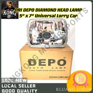 ORIGINAL DEPO 6052 H4 DIAMOND HEAD LAMP 5" X 7" UNIVERSAL LORRY CAR VAN LAND CRUISER LC2 LJ78 ISUZU 