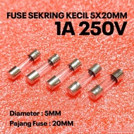 (PER 5 PIECES) GLASS FUSE 1A 250V SMALL 5x20MM FUSE