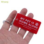 Winu Emergency Dog Cats is Home Alones Alerts Pet Emergency Contact Keychain Card Key with Emergency
