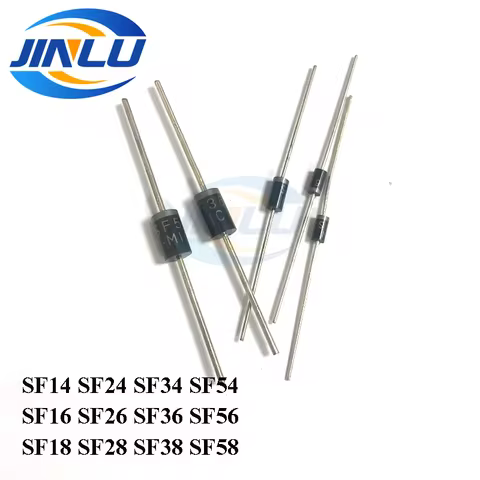100pcs super fast recovery diode SF14 SF24 SF34 SF54 SF16 SF26 SF36 SF56 SF18 SF28 SF38 SF58 DIP 200