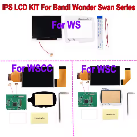 For WSC WSC WSCC IPS LCD Screen DIY Kit Backlight Brightness For Bandai WonderSwan Color Console