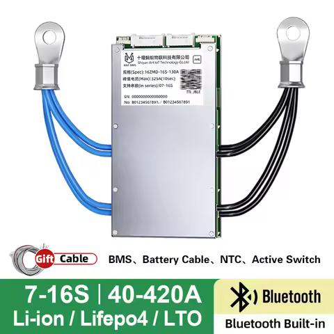 ANT 7-16S 130A 24V 36V 60V BMS Li-ion LiFePO4 Battery Protection Board with Balance UART/RS485 for E