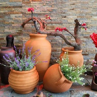 Flower Pot Four-Piece Set Outdoor Garden Courtyard Clay Pottery Small Pottery Pot Combination Landsc