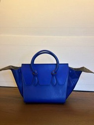CELINE Blue Leather Mini Tie Knot Tote bag