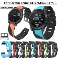 For Garmin Fenix 7 Pro/6/5 Strap Soft Silicone Band Garmin Instinct 2X/Fenix 6X/7X Pro/Descent MK2/1/D2/Forerunner 965/955/945/265/255 Sports Replacement Watchband For Garmin Fenix