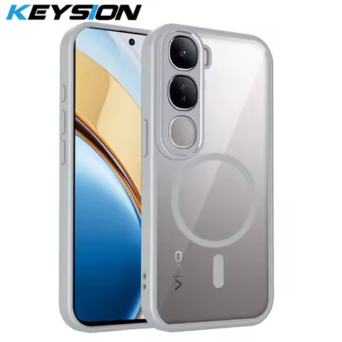 KEYSION Transparent Magnetic Phone Case for VIVO V40 SE 80W V40 Lite V50 Lite 5G HD Clear Shockproof