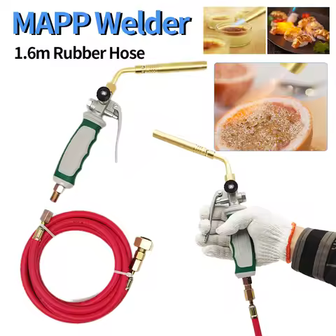 Germany Style Liquefied Gas Welding Gun Double Switch Portable MAPP Flamethrower Spiral Flame with 1
