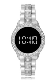 jam tangan perempuan Women Watch Touch Screen LED Digital Wristwatches Fashion Rhinestone Stainless 