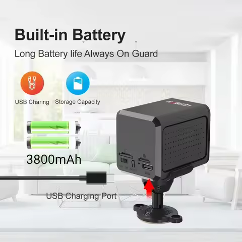 5MP 4G Sim Mini Camera Wifi 3800mAh Battery CCTV Security Camera Intercom PIR Detection Surveillance