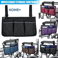 Wheelchair Side Bag Armrest Pouch Organizer Multi-pockets Storage Bag with Reflective Strip @sg