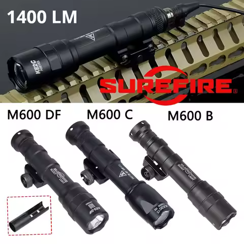 Tactical 1400 lumen Surefire M600 M600DF Flashlight Dual Function Pressure Switch Powerful Hunting S