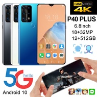 [Free Gift] Ready Stock P40 Plus 5G 4G Mobile Phone12GB RAM 512GB ROM 6.8 Inch Screen Android 10 Gam