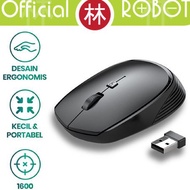 Mouse Wireless Original ROBOT M205 2.4GHz ada tombol ON OFF Optical 1600DPI dengan Receiver USB untu
