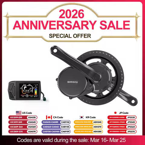 BAFANG 36V 500W 350W 250W Mid Drive Motor Electric Bicycle Conversion BBS01B BBS02B with Dlsplay Kit