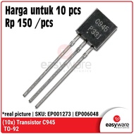 10pcs Transistor C945 2SC945P C 945 TO-92 Bipolar Transistor NPN Transistor 50V 250mW Tr C945