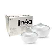 Felli Dinexe Opal Glass White Casserole With Lid Set (4 Pcs) - Linea