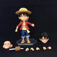 Q-version Nendoroid One Piece articulated straw hat Luffy figurine model, figurine box set