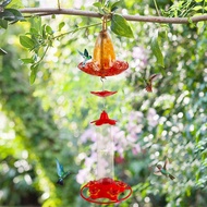 Wind Bind Chime Hummingbird Feeder Glass Humming Bird Feeder Garden ตกแต่งเหมาะสำหรับลานและดาดฟ้า Al