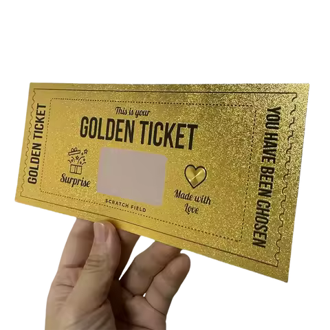 Scratch Off Ticket Golden Ticket Scratch-off Card Surprise Raffle Gift Surprise Ticket Celebrate Hol