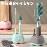 Portable  Baby Bottle Cleaner Set with Drying Rack, Silicone Baby Bottle Brushes,Straw Brush, Nipple Brush