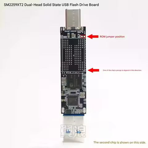 Silicon Motion USB Flash Drive Controller Board SM2259XT2 Dual-Port USB-A + Type-C Interface 10Gbps 