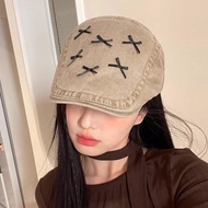 Korean Style Bowknot y2k Forward Hat Female Spring Fashion All-Match Casual Face Small Newsboy Peake