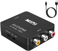 RCA to HDMI Converter,Mini Composite AV to HDMI Video Adapter Box for Smart TV/VCR/DVD/VHS Player/Ro