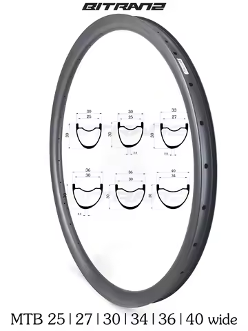 29er 27.5er MTB Bike Carbon Rims Disc 30mm Deep Tubeless 30/33/36/40mm Wide 24H 28H 32H XC AM ENDURO