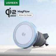U-GREEN Qi2 25W 15W Magnetic Car Phone Holder Wireless Charger Stand For iPhone 17 Pro Max Charging 