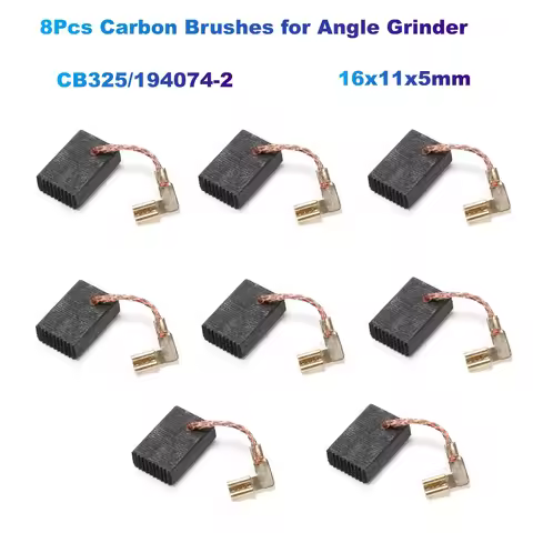 8Pcs Carbon Brushes for Angle Grinder(16x11x5mm) CB325/194074-2 Compatible with Makita 9553NB 9554NB