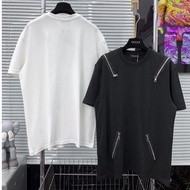 Men's and Women's 4-Zip T-Shirt Korean Style Thick Cotton T-Shirt for Men and Women,hhn. New 2025