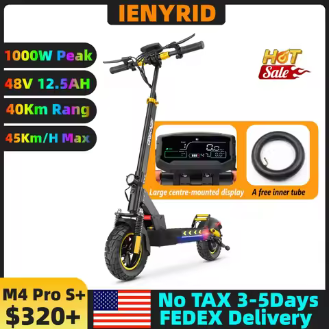 IENYRID M4 Pro S+ Electric Scooter, 800W Motor, 48V 12.5AH Battery, 10" Tire Escooter, 45km/h Max Sp