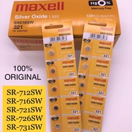 Battery SR-712SW,SR-716SW,SR-721SW,SR-726SW,SR-731SW, Maxell Silver Oxide Micro