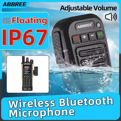 ABBREE Wireless Bluetooth Handheld Speaker Mic Waterproof Shoulder Microphone For BaoFeng Quansheng 