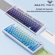 Aula F75 Tri Mode 75 Percent Gasket Gaming Keyboard Full Key Hot Swappable Rgb Wireless With Remote 