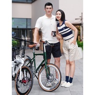 Keshengda KOSDA 73.3cm Aluminum Alloy Ultra-Light Small Wheel Flat Handle Disc Brake Men Women Adult Small Road Bike